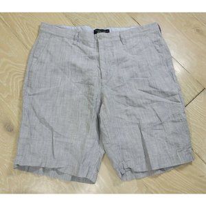 Bloomingdale's Men's Store 34 Waist Shorts Linen Cotton Blend Chino Flat Front